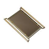 Wall mirror smoked glass brass metal vintage modern