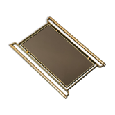 Miroir mural verre fumé laiton métal vintage moderne