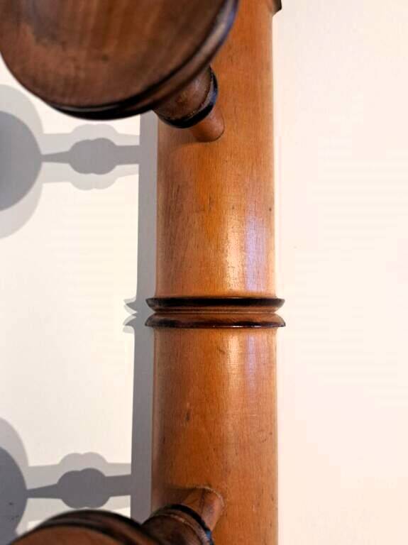 Coat rack "bamboo" with 4 old hooks.