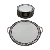 8 art deco chabrol and pear tree plates and dish