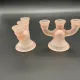 Pair of vintage three-branch candlesticks in satin pink glass – Sty