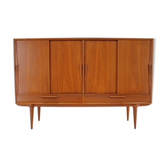 1960s gunni omann teak highboard "model 13", denmark