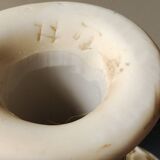 Chinese Baluster Vase. In beige cinnabar lacquer. Dimensions: 17 x 9 cm