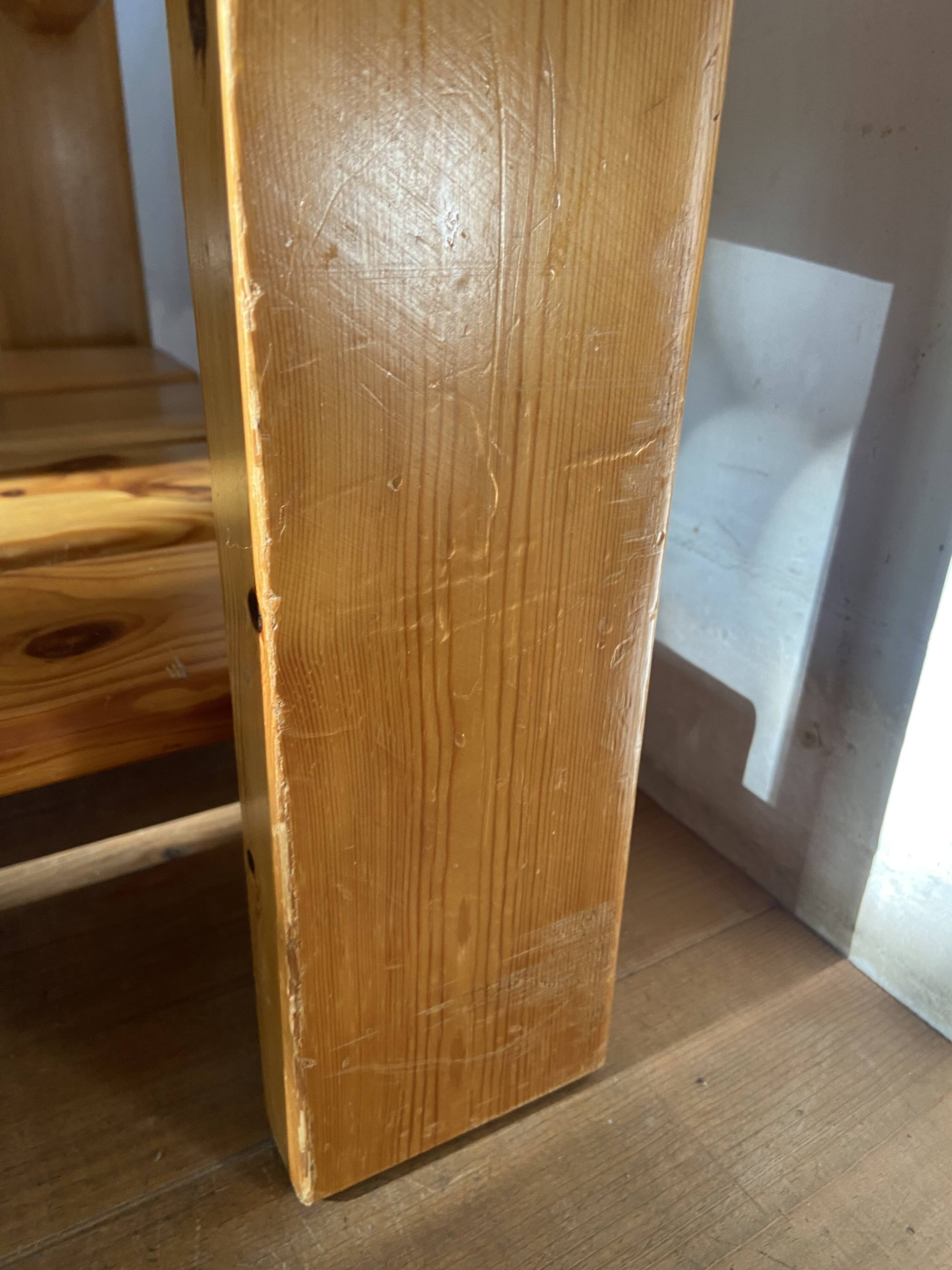 Vintage coffee table in pine and smoked glass