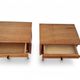 Pair of Vintage Mid-Century Nightstands in Walnut & Brass - 8 Bell Feet -