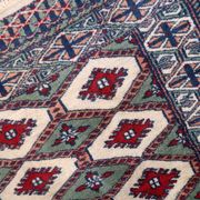 Handmade vintage rug Uzbek Bukhara 56cm x 83cm 1970s