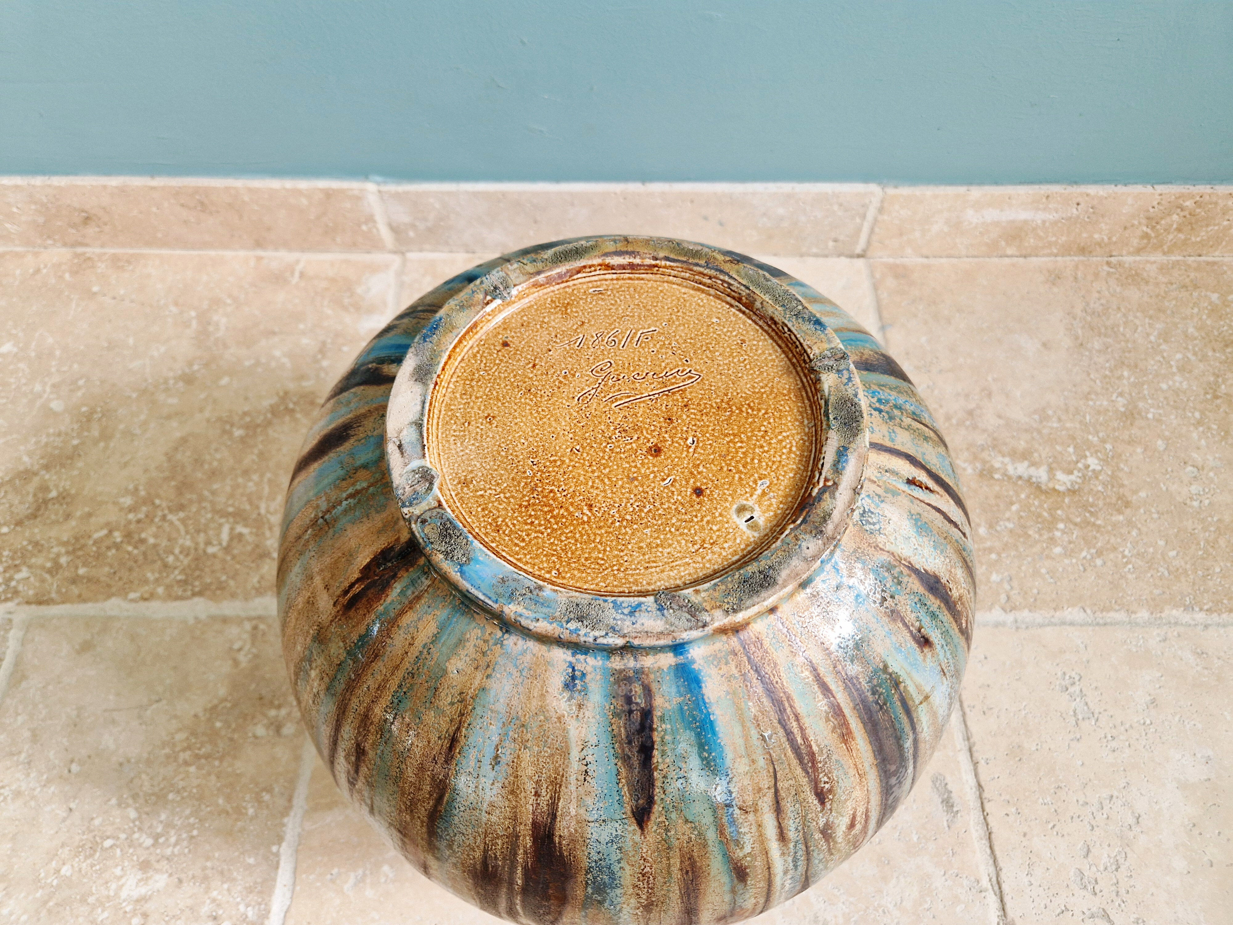 Large flamed stoneware vase, Roger Guérin