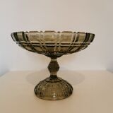 Compotier en verre moulé vert
