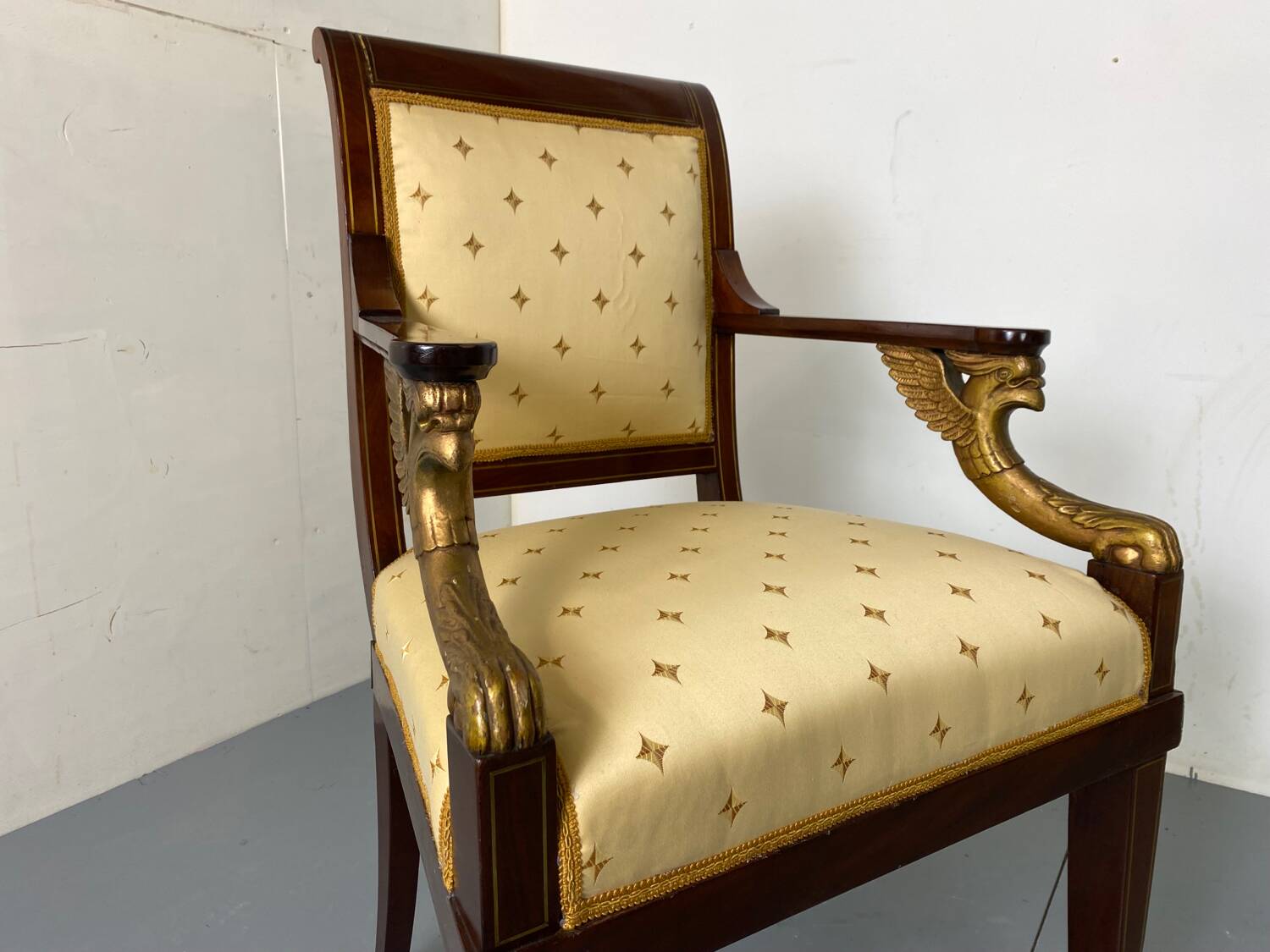Fauteuil haut Empire français ancien