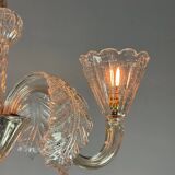 Venetian chandelier in colorless murano glass circa 1940