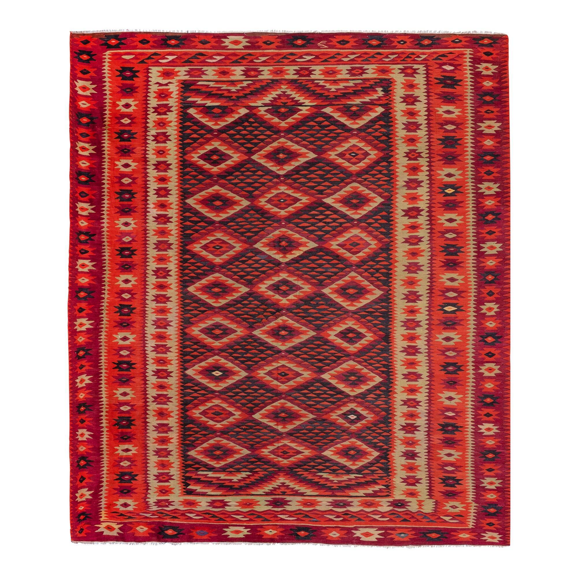 Tapis Kilim turc vintage tissé main