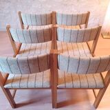 6 Danish Farstrup Scandinavian vintage chairs 1960 solid beech