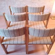 6 Danish Farstrup vintage chairs from the 1960s in solid beech.