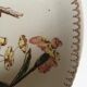 Assiette montée à gateaux en terre de fer 19e fleurs et oiseaux