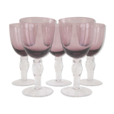 Set of 5 parma-coloured wine glasses