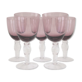 Set de 5 verres à vin couleur parme