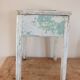 1950s chest stool in green and white painted wood