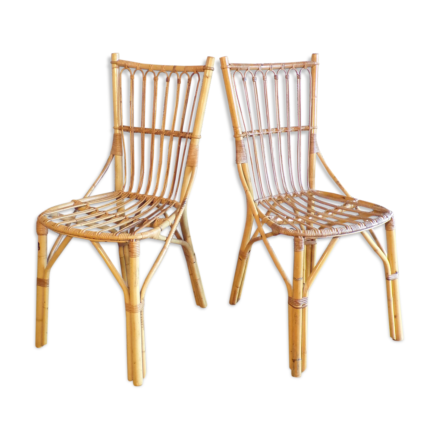 Pair of vintage wicker chairs