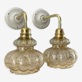 Pair of amber wall sconces