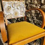 Yellow velvet Bridge armchair