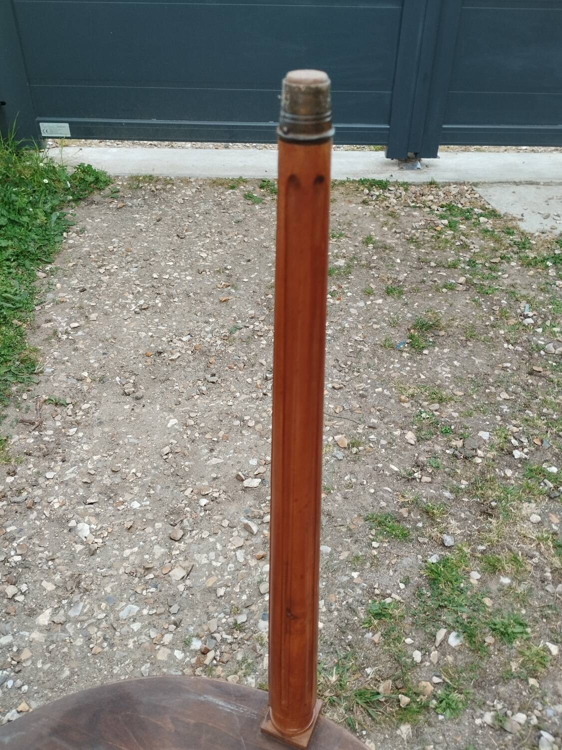 Antique bouillotte table with marble top, Louis XVI style