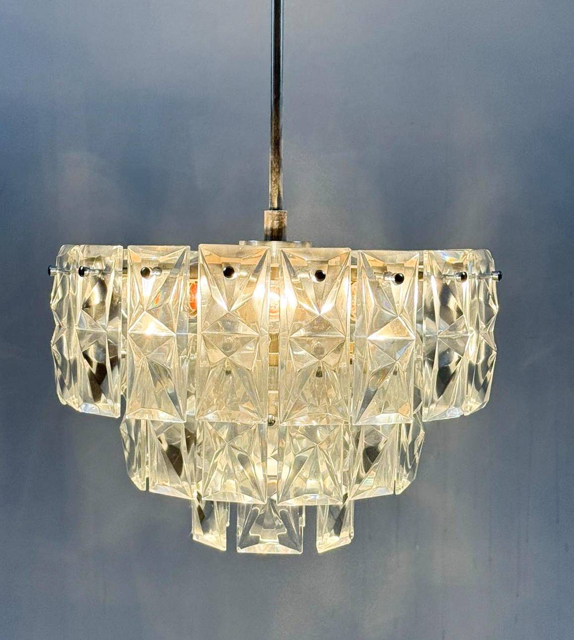 Mid-century chandelier/ceiling lamp by Kinkeldey, Germany, 1970s.