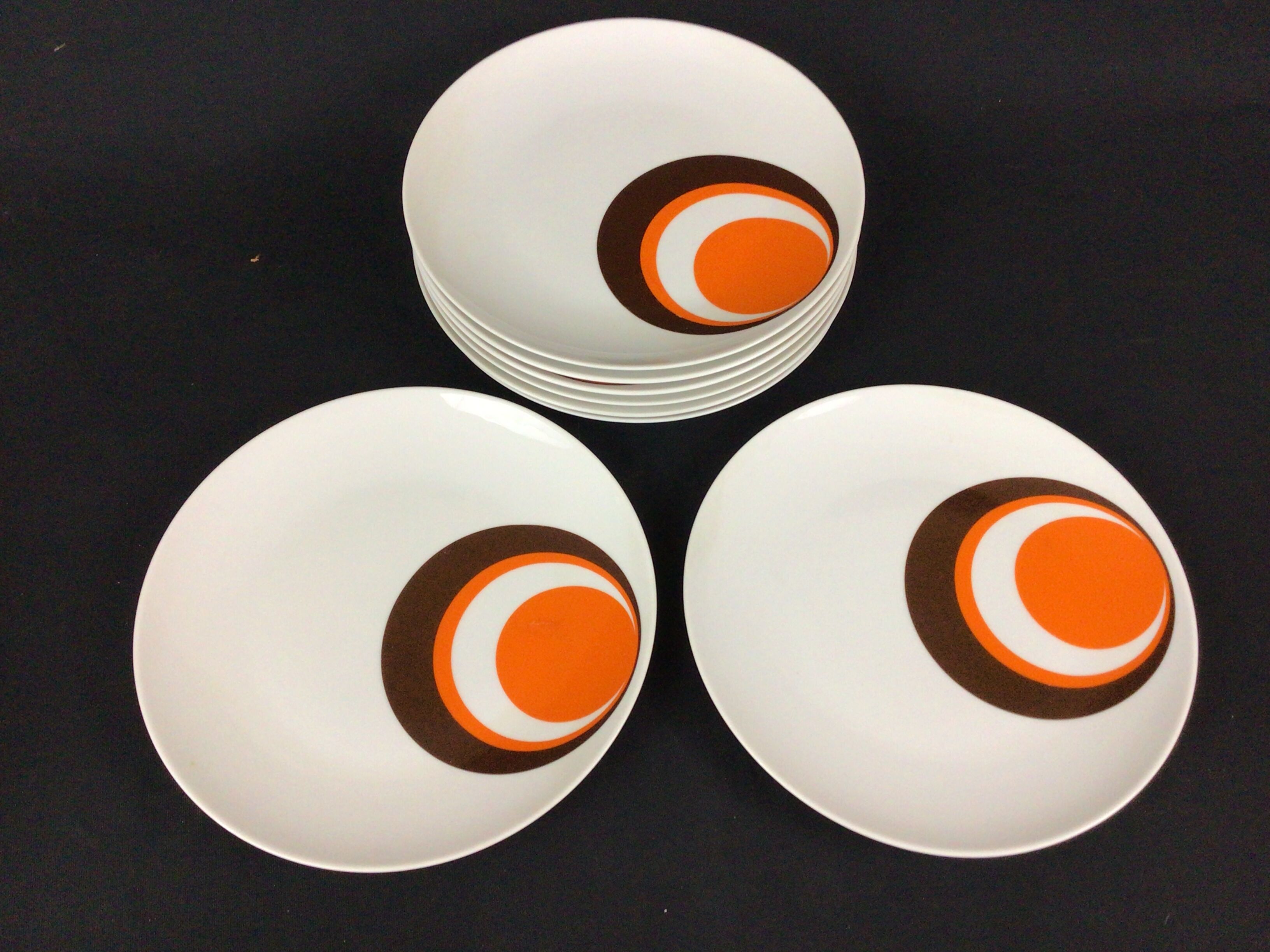 Set 8 flat plates 70s German porcelain