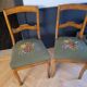 Canvas upholstered chairs