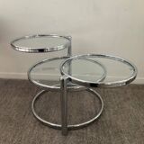 Vintage chrome coffee table with swivel tops