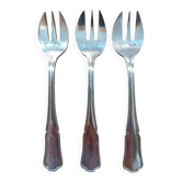 Lot de 3 fourchettes à huîtres en métal argenté Boulenger