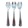 Set of 3 silver-plated oyster forks by Boulenger