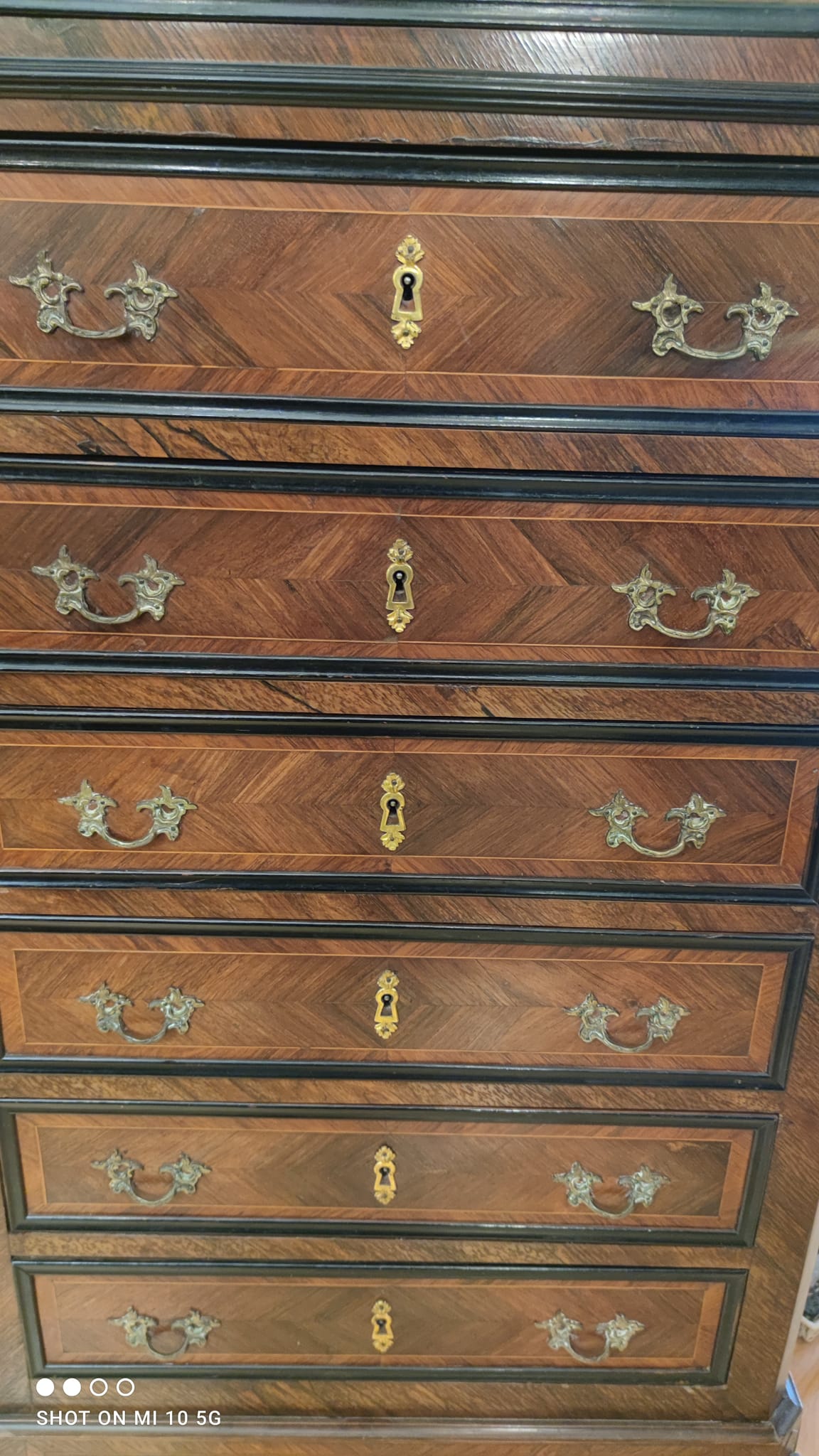 Weekly cabinet in rosewood from Rio and India and blackened pear Napoleon III