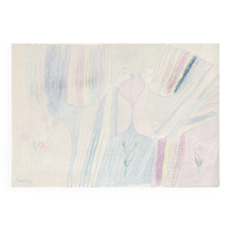 Tisca "Cristina" wool rug by Van Belkom, Kinderdesign collection, 1980s