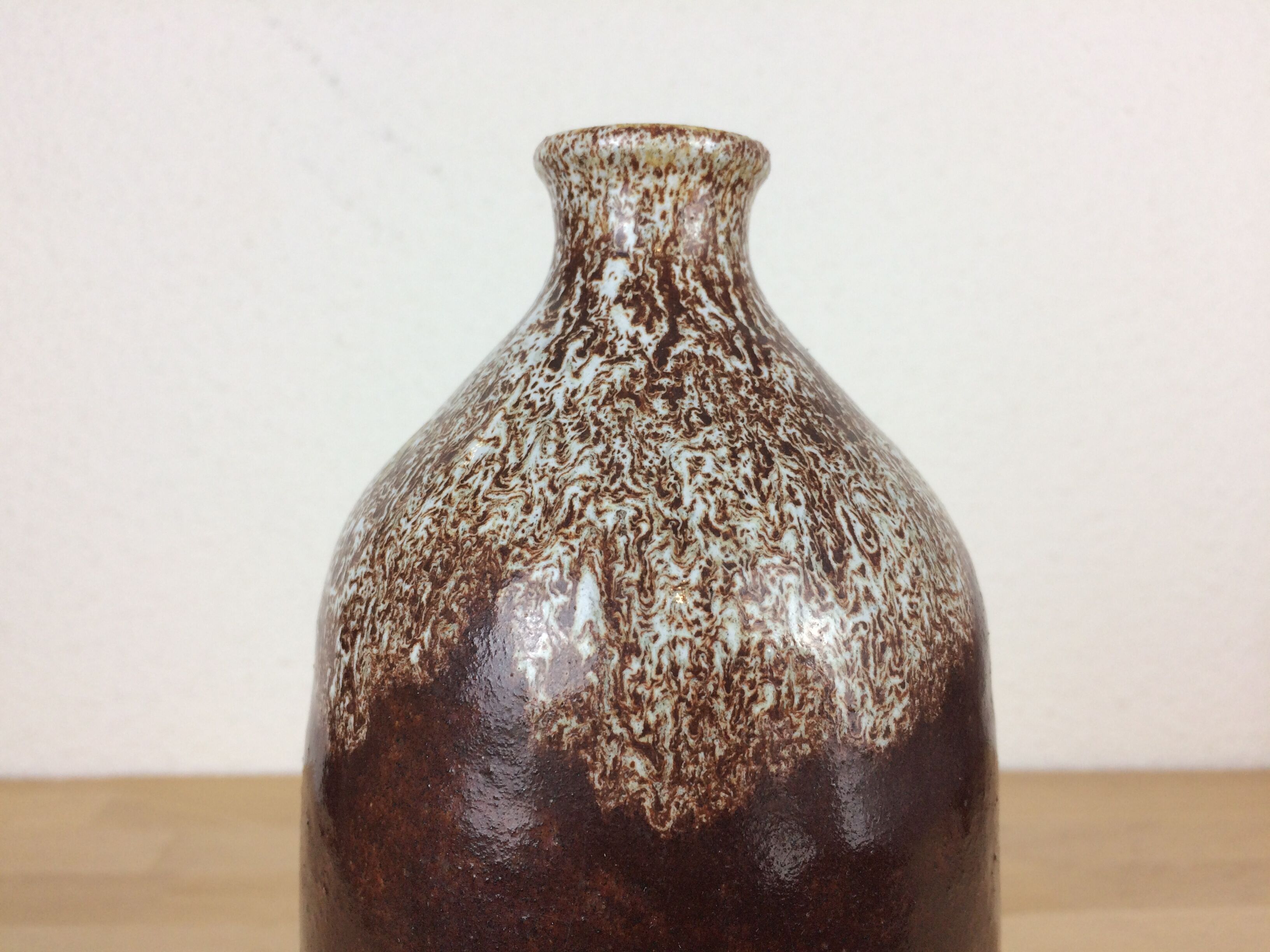 Bottle vase signed Accolay in sandstone
