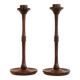 Pair of Scandinavian rosewood candlesticks 1970