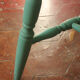 Rustic green ranch style wooden chair