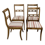 Lot de 4 chaises de salle à manger vintage en acajou