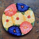 Assiette plate à fleurs colorées