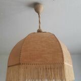 Bohemian hanging lamp cannage and vintage fringes
