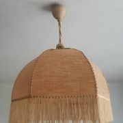 Bohemian hanging lamp cannage and vintage fringes