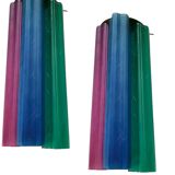 Pop Art Multicolored Glass Tronchi Sconces Set of 2 1970’s