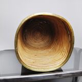 Rattan and brass umbrella stand, Italy, 1970