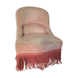 Fauteuil crapaud vieux rose