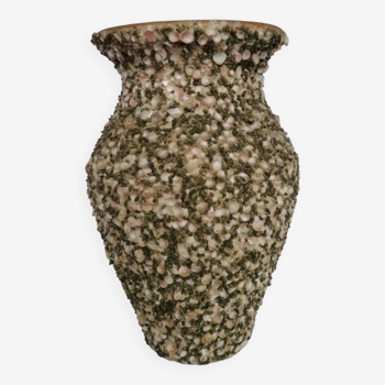 Terracotta and shell vase