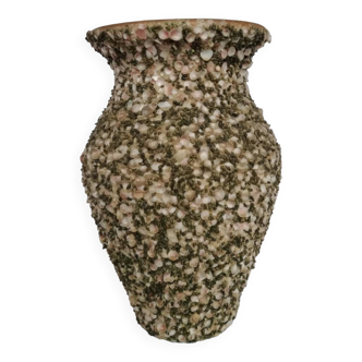 Terracotta and shell vase