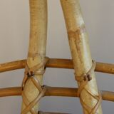 Magazine rack, wicker and rattan of the 1960