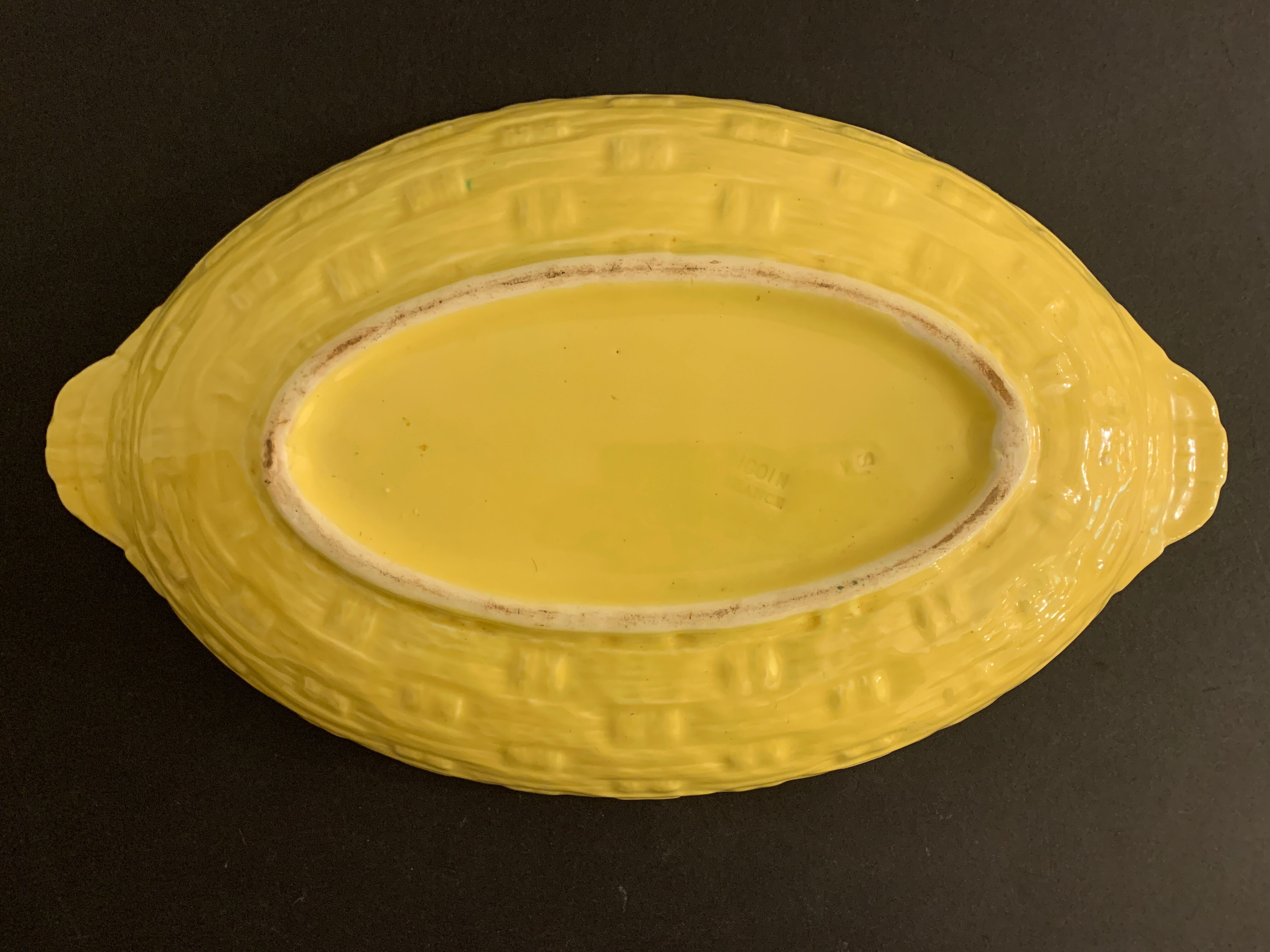 Digoin enamelled ceramic lemon fruit cup