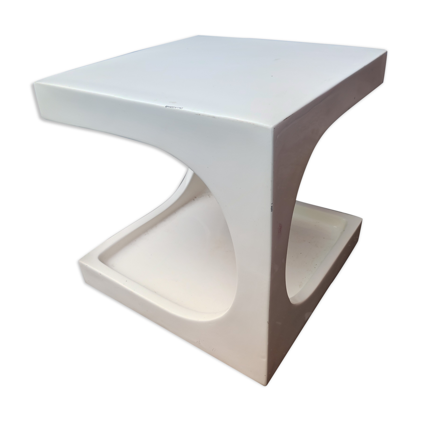 Vintage Authentic Vintage Fiberglass Cubic Side Table