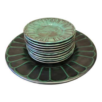 Set of 11 ceramic plates manufacture Upsala Ekeby