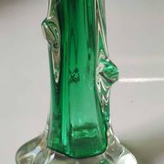 Murano glass art vase blown. Design in the shape of a trunk/floral base. Height 26 cm.